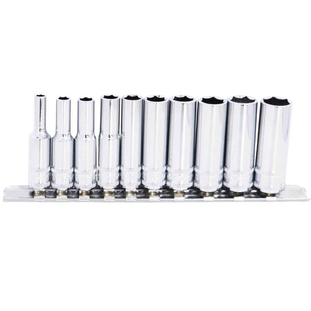 Douilles longues sur rail 1/4'' 12 pans - de 4 à 13 mm - 10 pièces | SP Tools Default Title