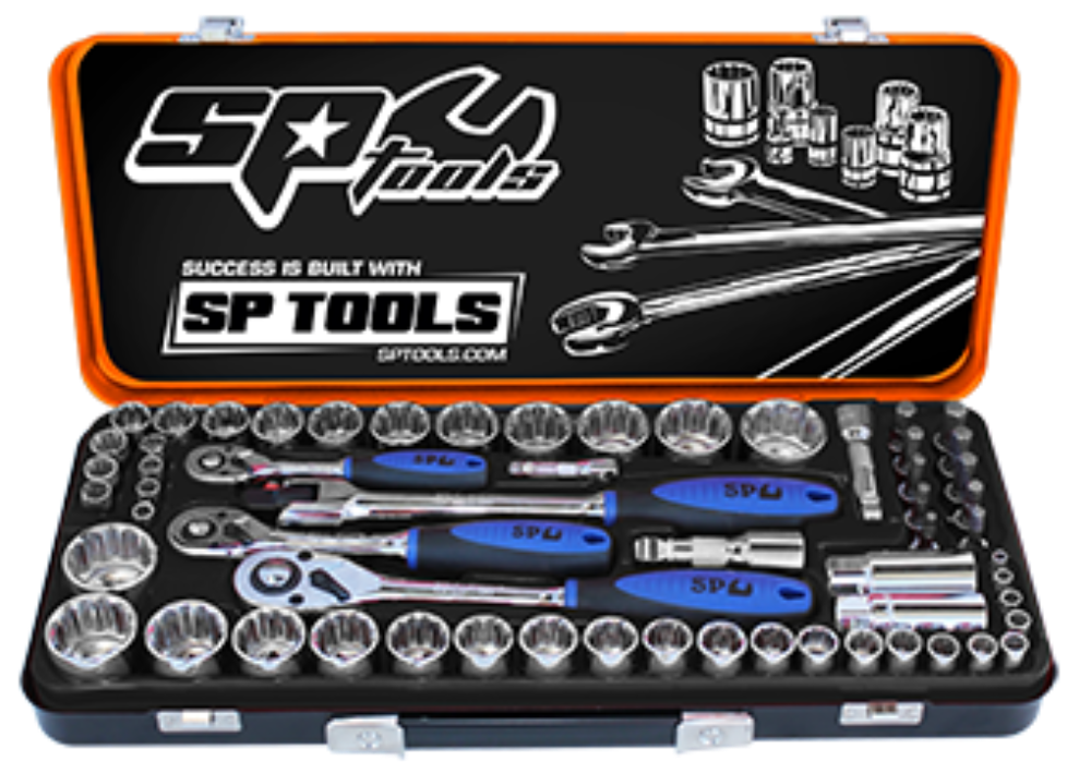 Coffret de douille 1/4'' - 3/8'' - 1/2'' métrique et pouces 12 pans - de 4 à 32 mm et 1/4'' à 1-1/4'' - 59 pièces | SP Tools Default Title