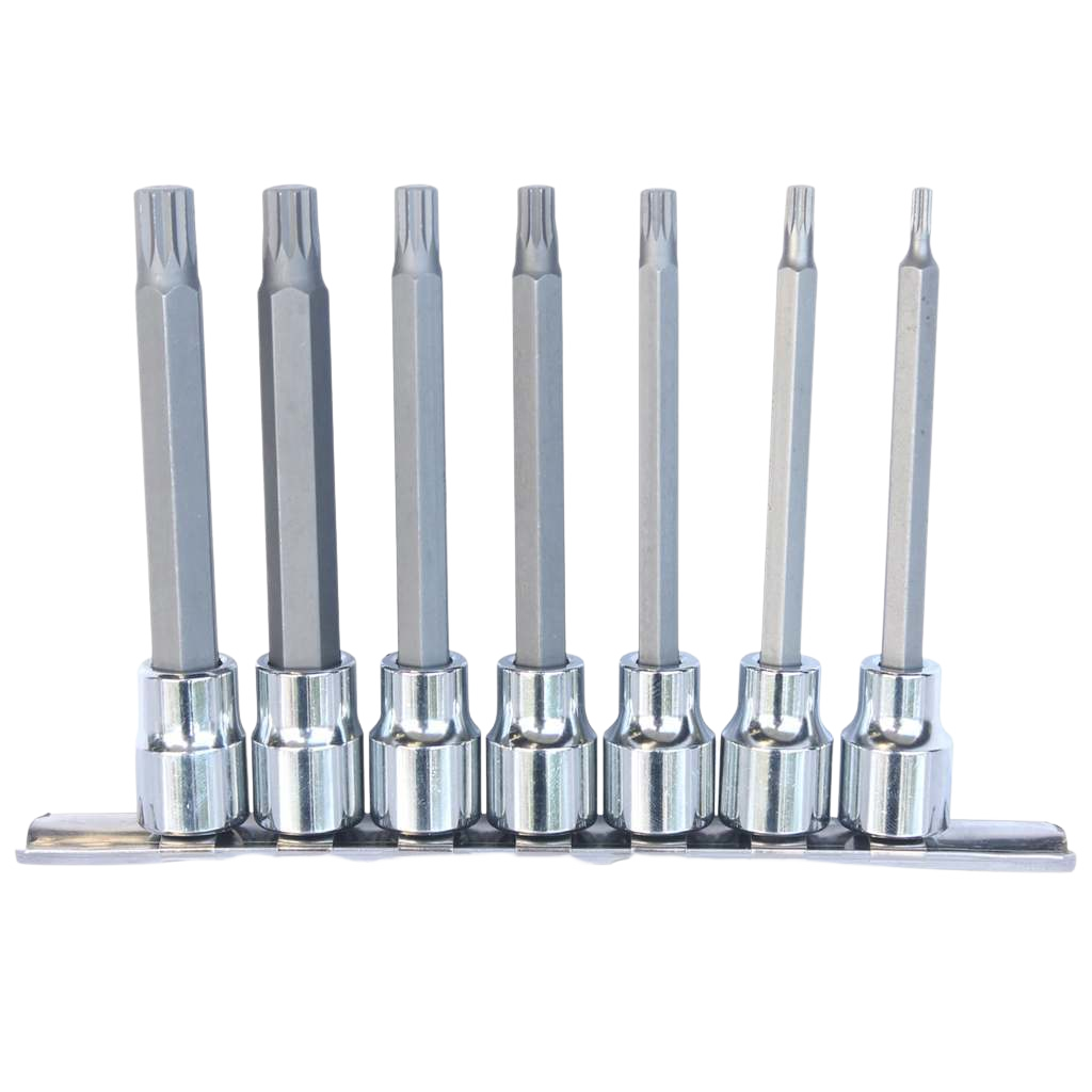 Douilles tournevis sur rail 3/8'' XZN 100 mm - de M4 à M10 - 7 pièces | SP Tools Default Title