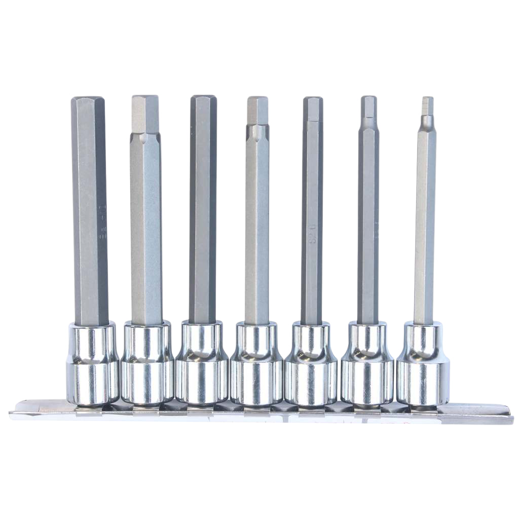 Douilles tournevis sur rail 3/8'' Hexagonales 100mm - de 4 à 10mm - 7 pièces | SP Tools Default Title