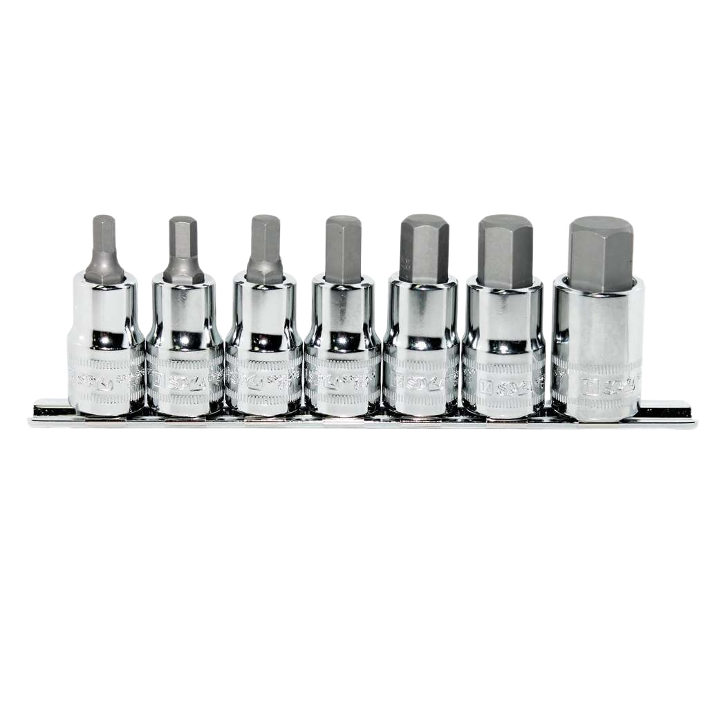 Douilles tournevis sur rail 1/2'' Hexagonales - de 6 à 17 mm - 7 pièces | SP Tools Default Title