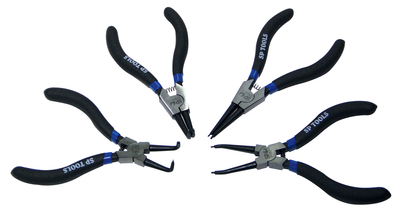 Jeu de pinces circlips - 4 pièces | SP Tools 175 mm