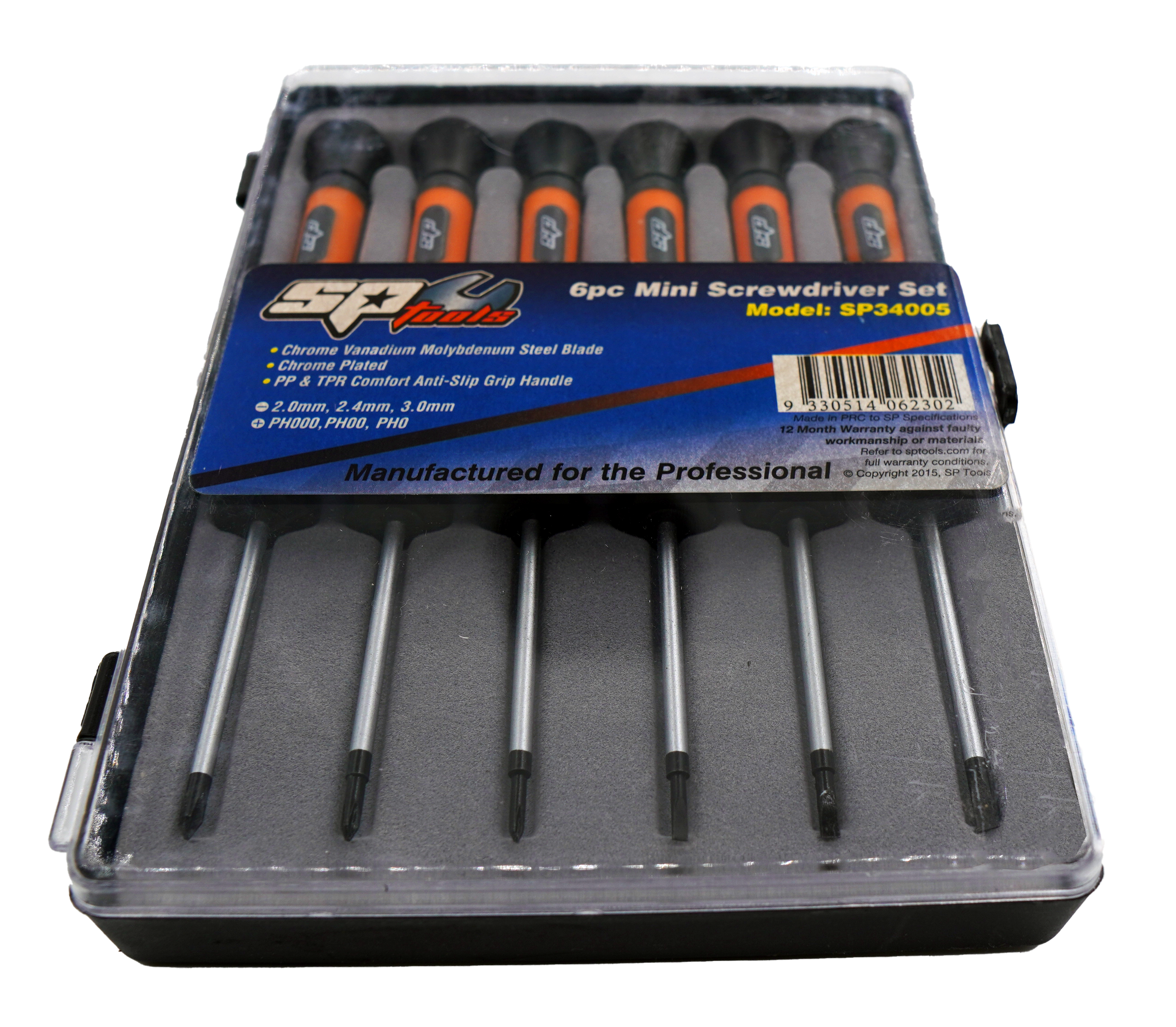 Jeu de tournevis électroniques Phillips et fentes (plats) - 6 pièces | SP Tools