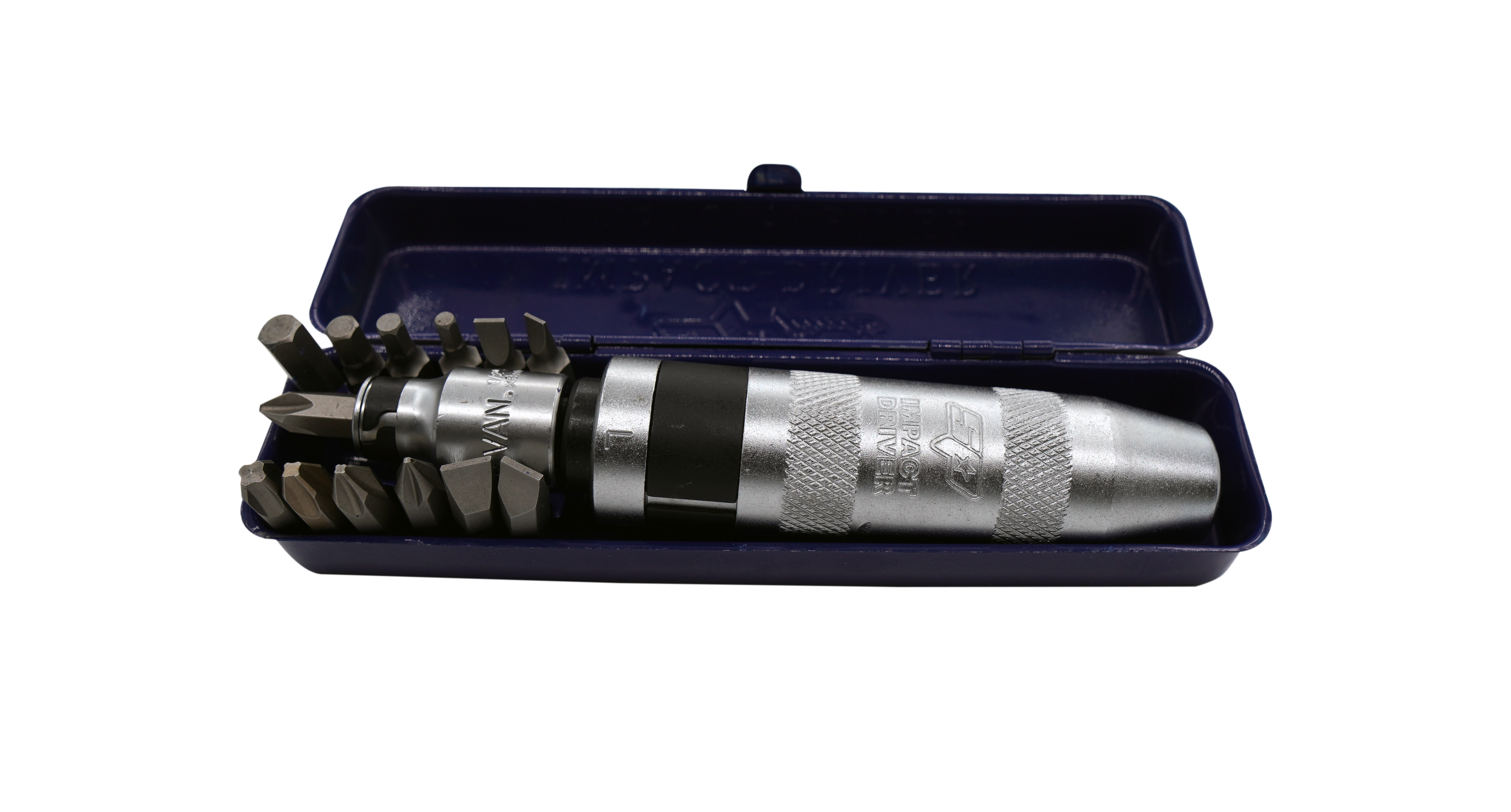 Tournevis à frapper avec embouts intercheangeables - 13 pièces dont 12 embouts cruciformes Phillips, fentes et hexagonaux | SP Tools