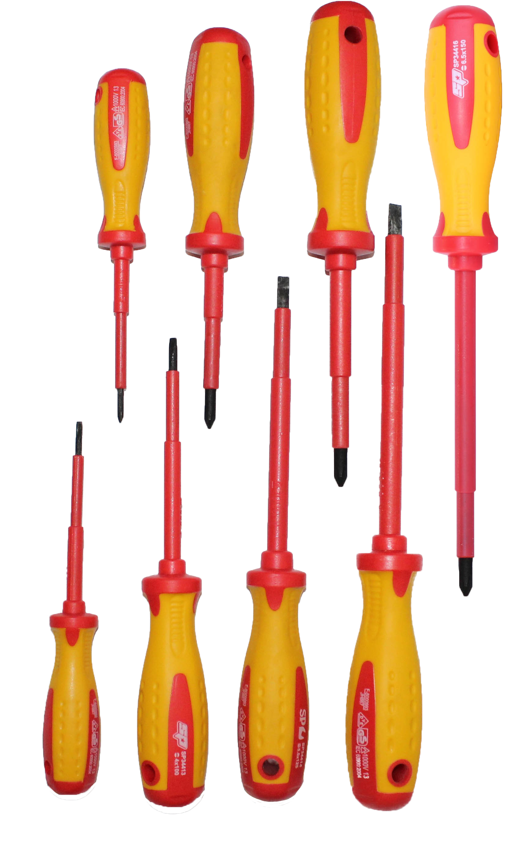 Jeu de tournevis d'éléctricien Phillips et fentes (plats) - 8 pièces | SP Tools Default Title