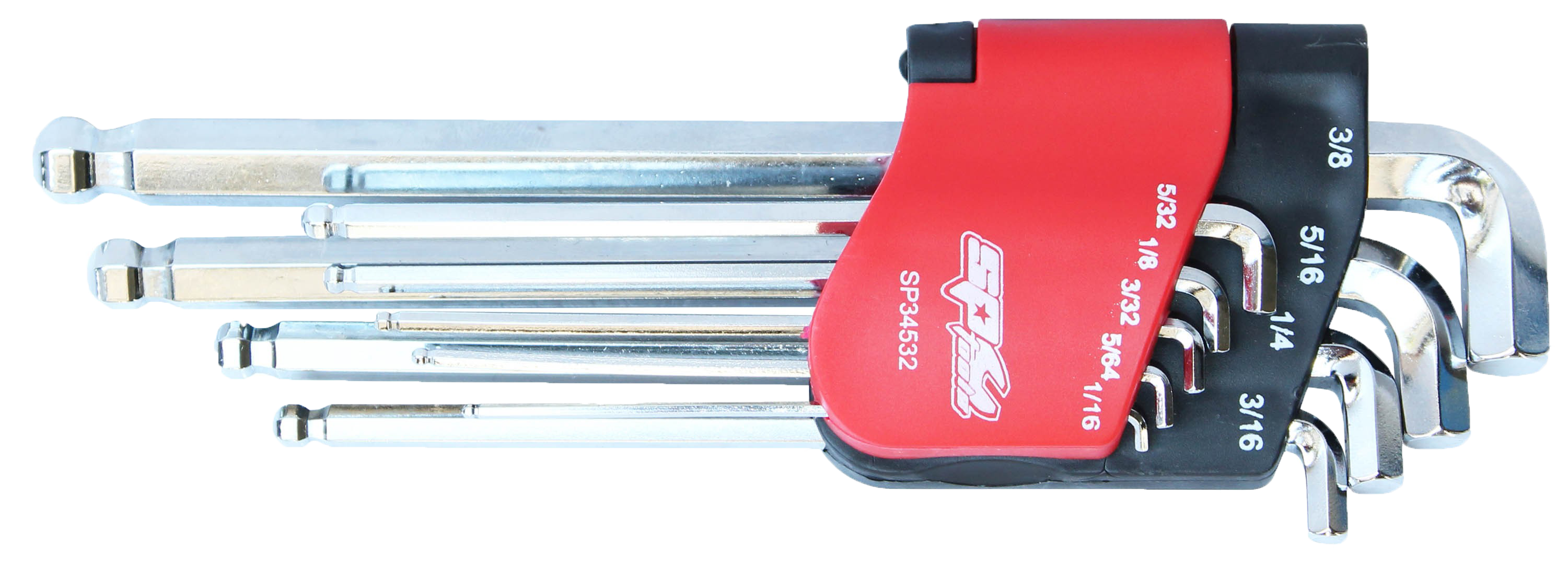 Jeu de clés mâles courtes 6 pans à tête sphérique en pouces - de 1/16 à 3/8" - 9 pièces | SP Tools Default Title