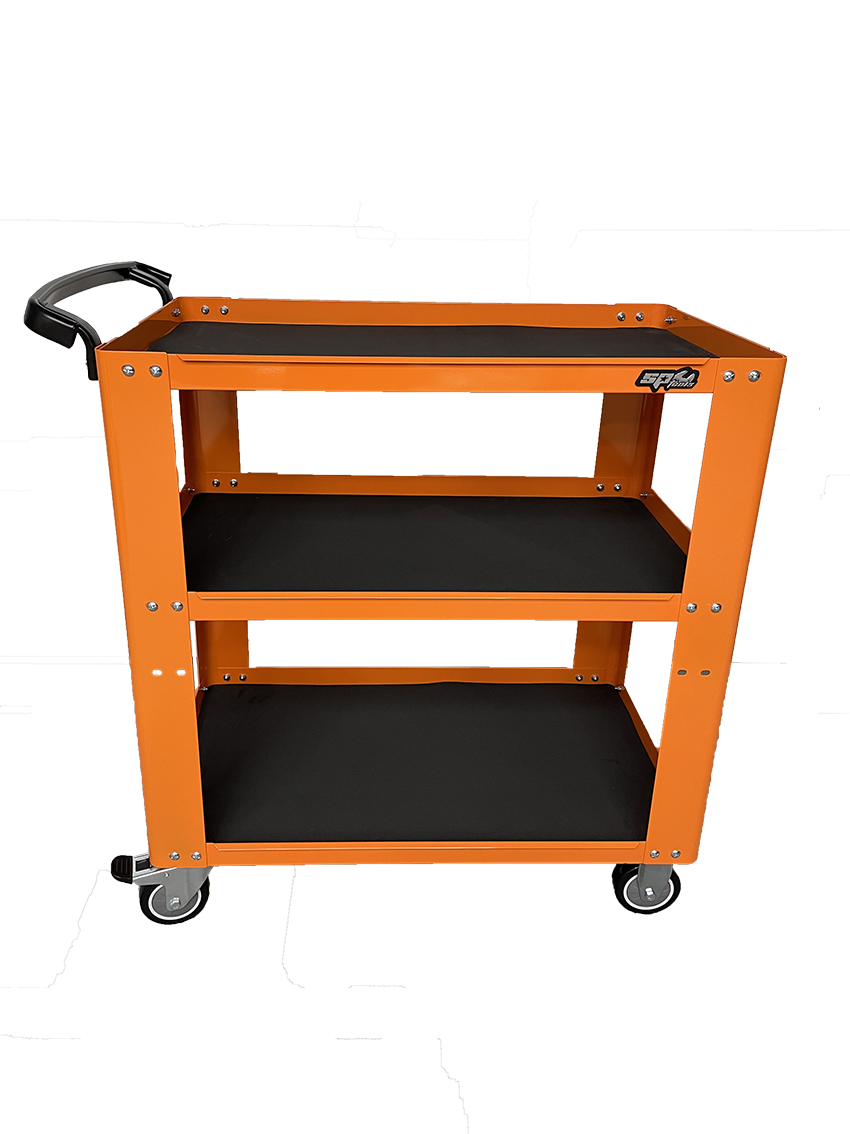 Chariot de service professionnel 3 plateaux | SP Tools Orange