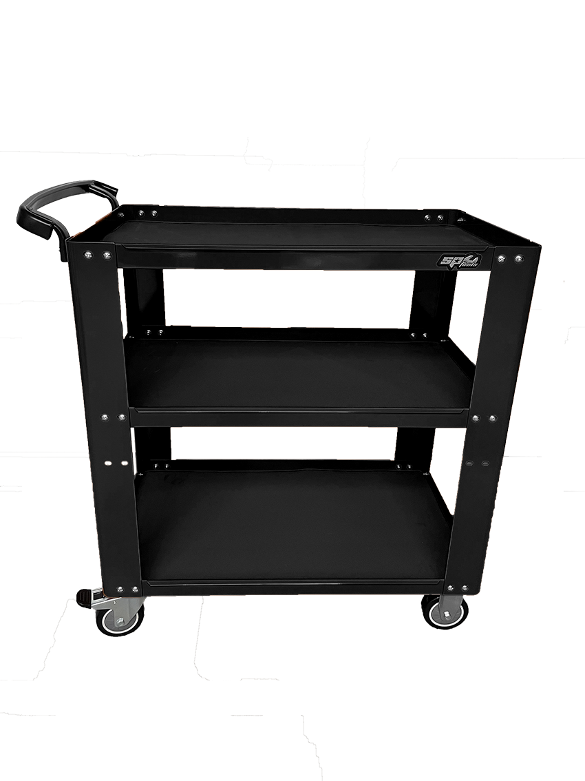 Chariot de service professionnel 3 plateaux | SP Tools Noir
