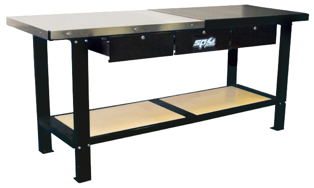 Établi - banc d'atelier en acier 3 tiroirs | SP Tools Noir