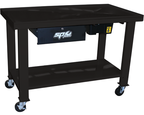 Établi avec récupérateur de fluid 1,2m avec 1 tiroir | SP Tools Noir