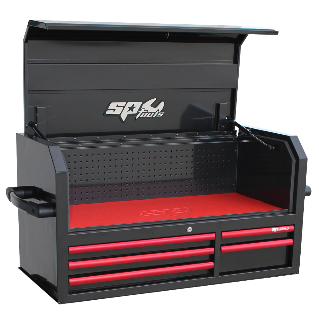 Coffre de servante XL Custom 5 tiroirs | SP Tools Noir Rouge