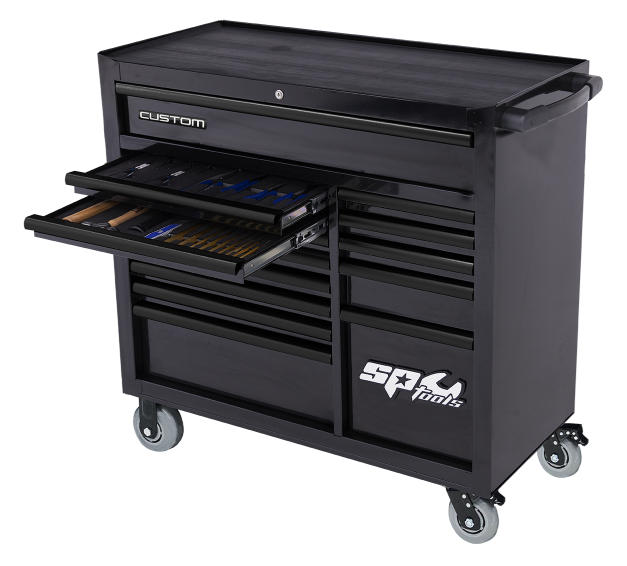 Servante XL 14 tiroirs équipée - Noir - 335 pièces | SP Tools Default Title