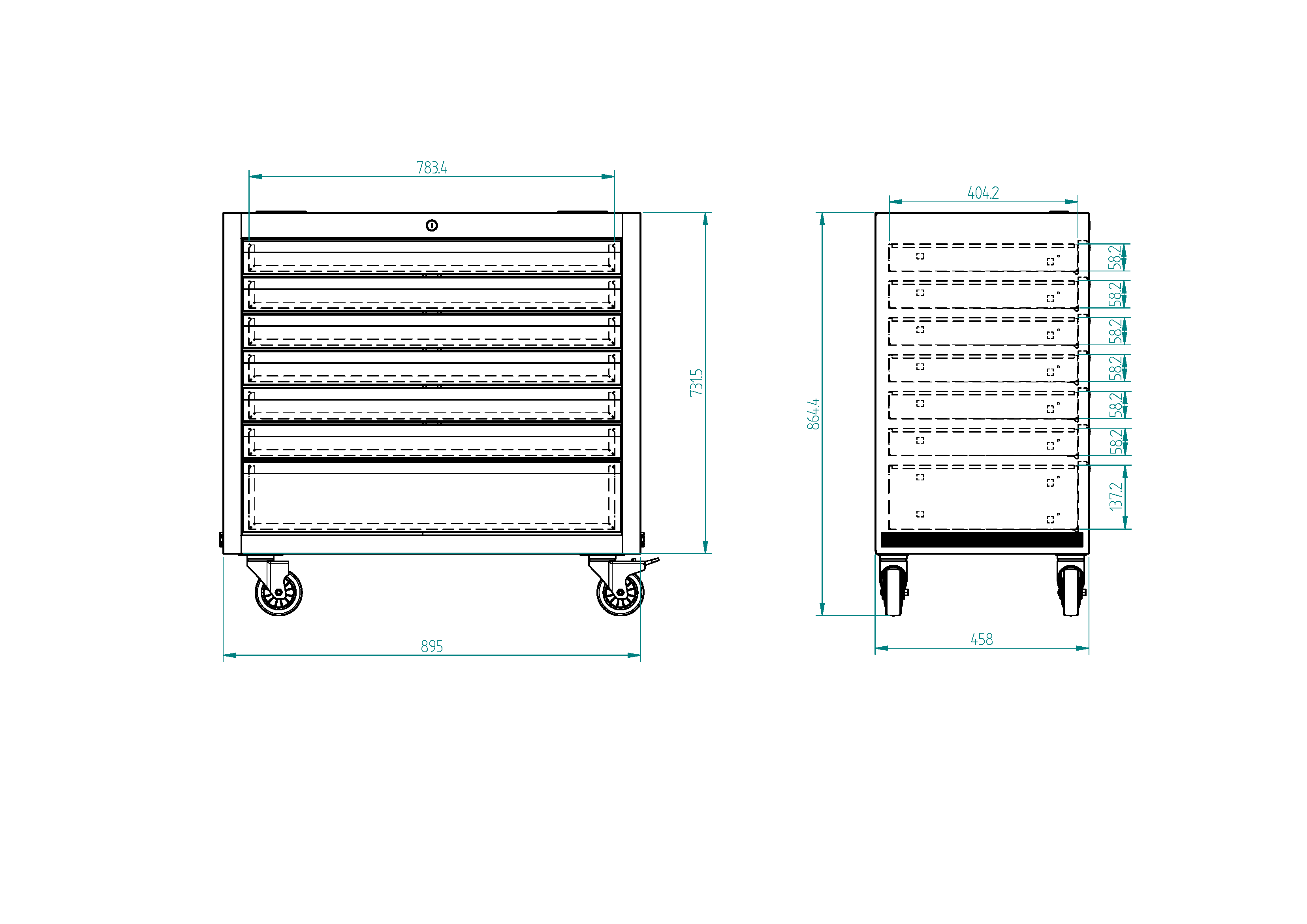 Servante XL 7 tiroirs pour mobilier | SP Tools
