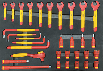 Servante 9 tiroirs équipée isolée 1000V - Noir - 396 pièces | SP Tools