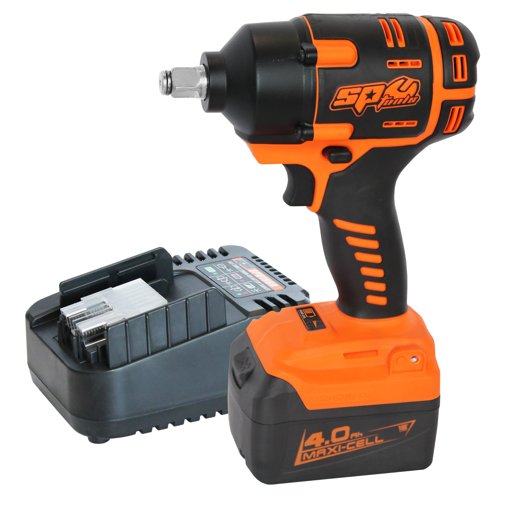 Clé à chocs 1/2'' 18V - Brushless, 970 Nm, 2200 tr/min - 1 batterie et 1 chargeur inclus | SP Tools Default Title