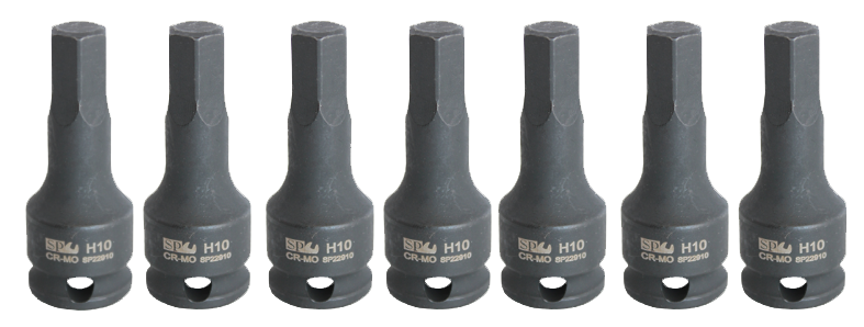 Jeu de douilles tournevis à chocs 3/8'' Hexagonales - de 4 à 10 mm - 7 pièces | SP Tools Default Title