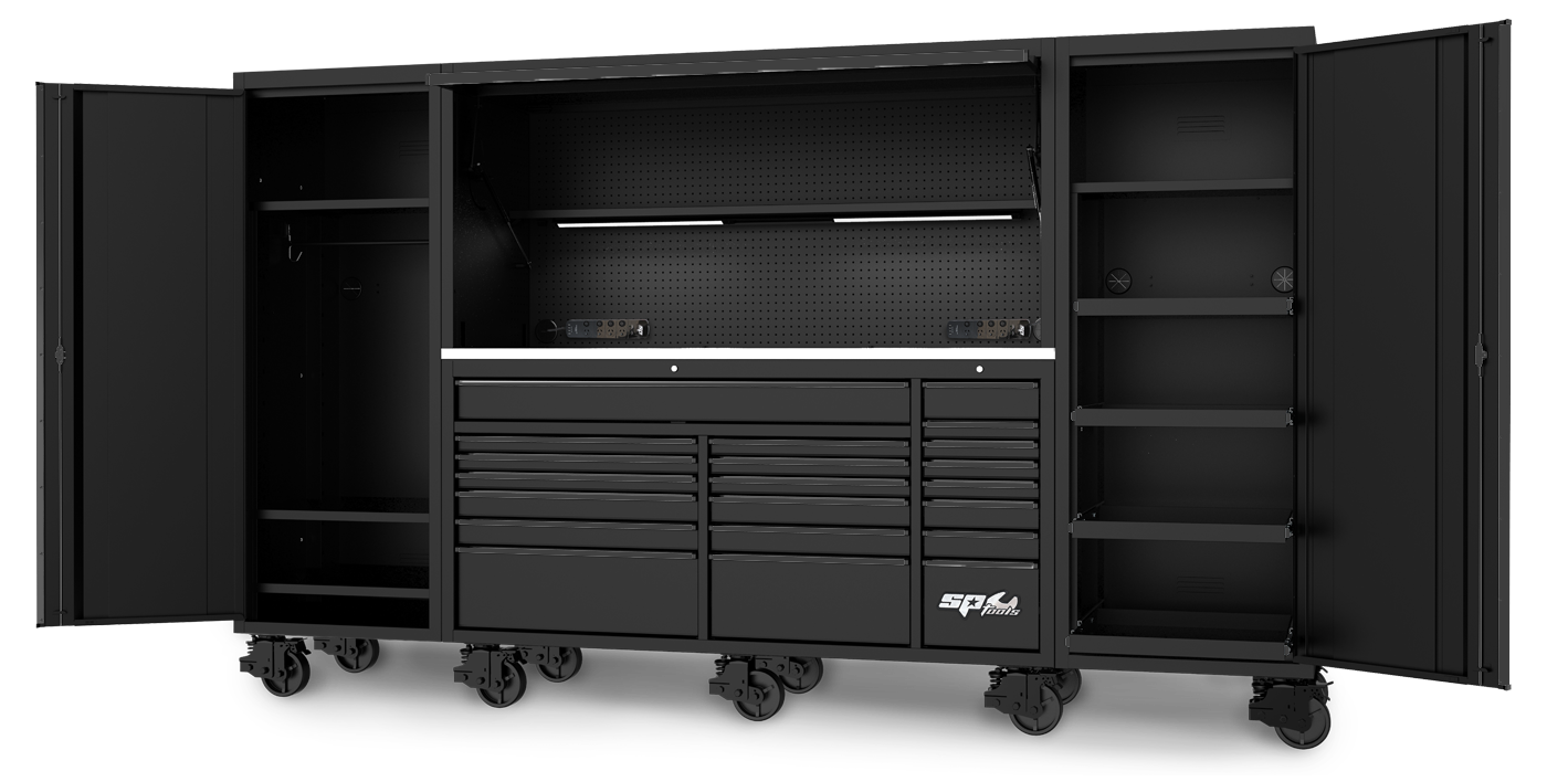 Établi roulant SUMO avec coffre et 2 armoires latérales | SP Tools