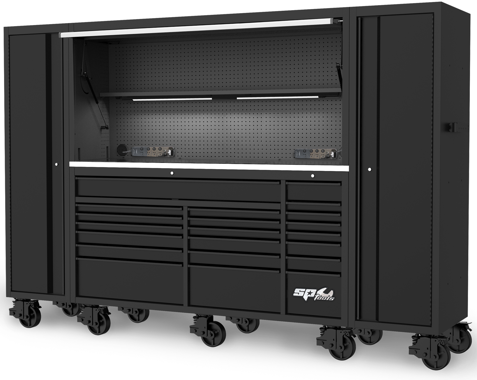 Établi roulant SUMO avec coffre et 2 armoires latérales | SP Tools