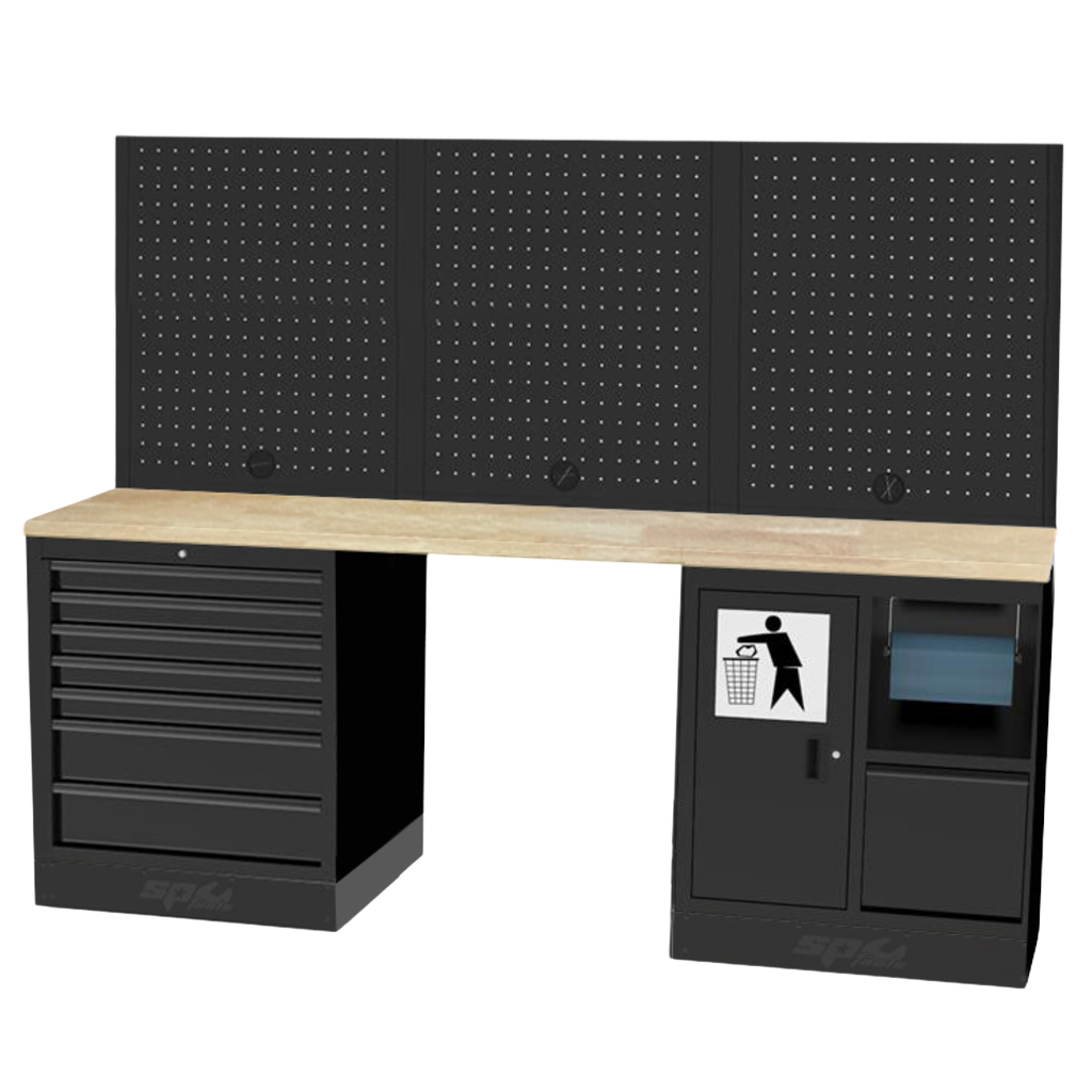 Établi USA avec panneaux perforés | SP Tools Bois