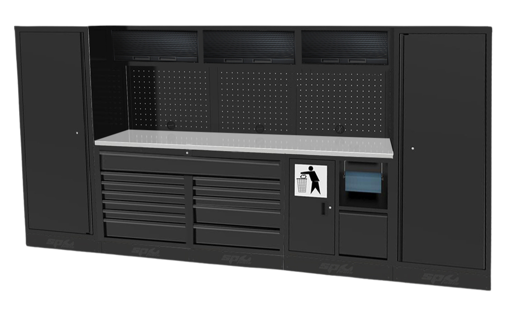 Composition 3 modules armoires hautes et 2 armoires 1 porte USA | SP Tools Inox