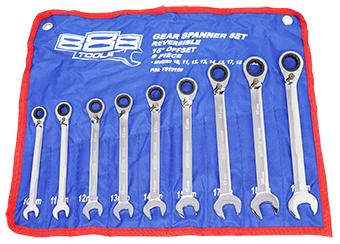 Jeu de clés mixtes à cliquet réversible - de 10 à 19 mm - 9 pièces | SP Tools Default Title