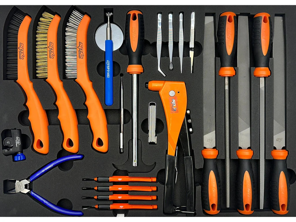Servante XL 14 tiroirs dont 10 équipés de 464 outils CUSTOM SERIES Noire | SP Tools