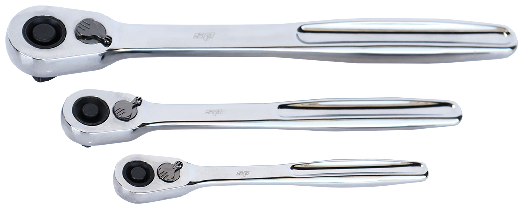 Assortiment de cliquets Slimline 1/4'' 3/8'' 1/2'' étanches - 90 dents - 3 pièces | SP Tools | SP29349