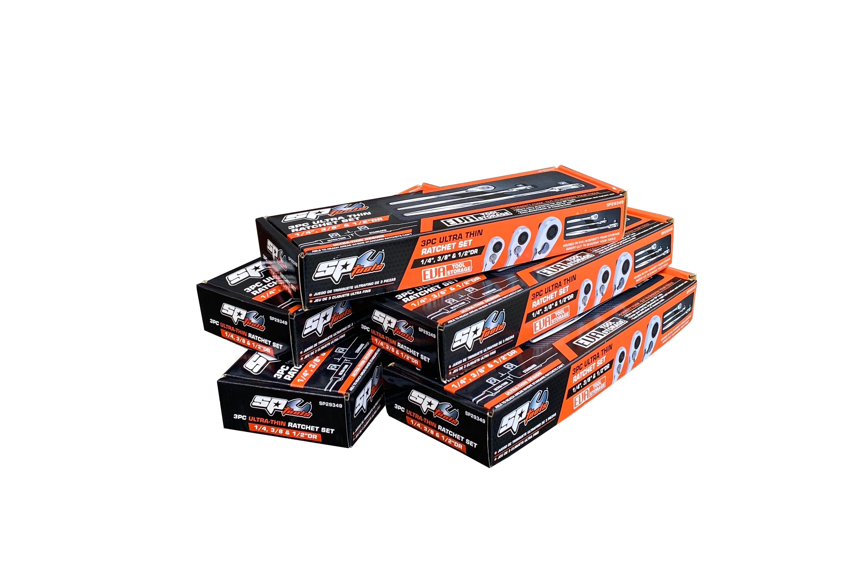 Assortiment de cliquets Slimline 1/4'' 3/8'' 1/2'' étanches - 90 dents - 3 pièces | SP Tools | SP29349