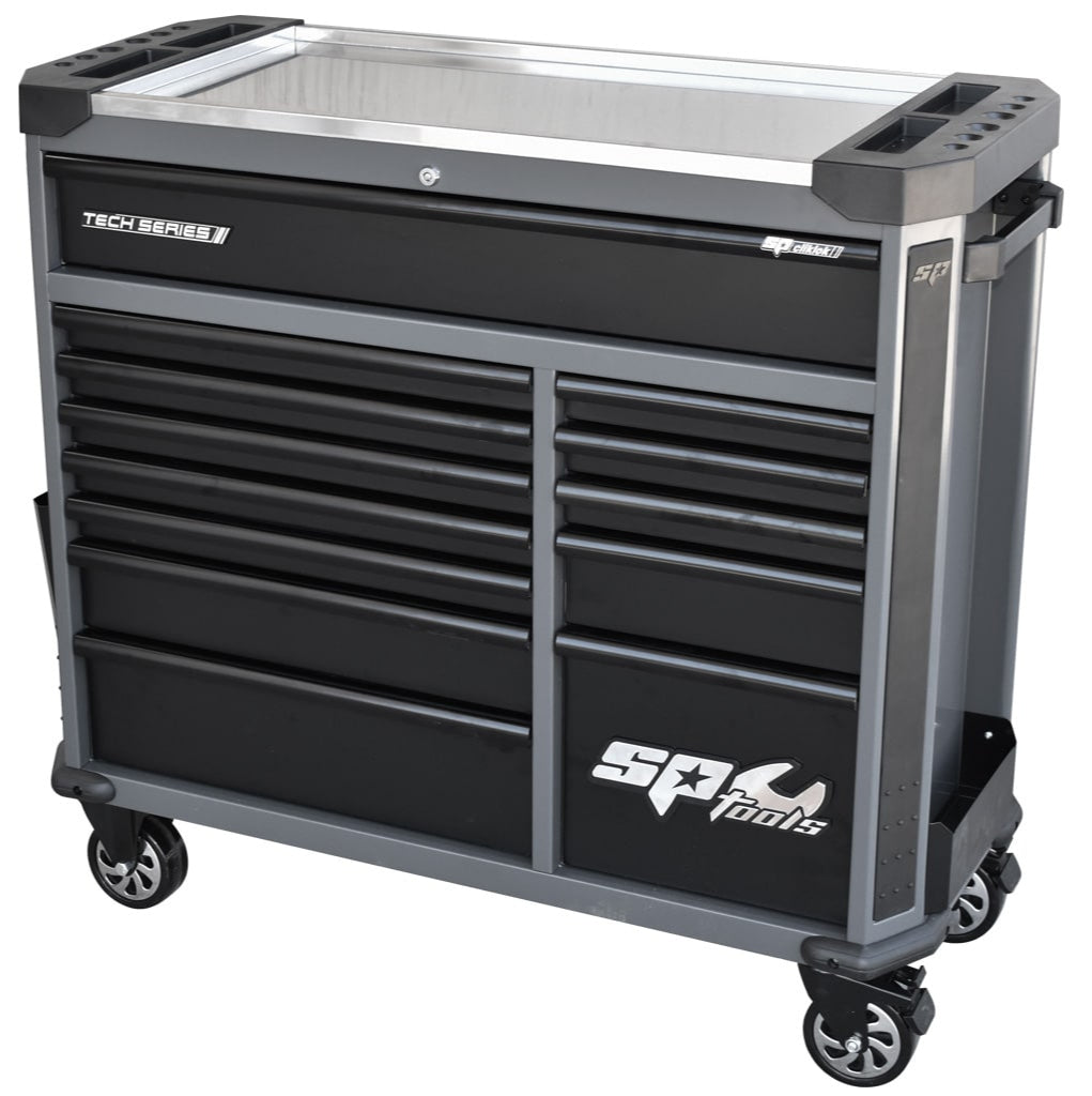 Servante POIDS LOURDS 13 tiroirs XL dont 10 équipés de 412 outils TECH SERIES  | SP Tools | SP01109N