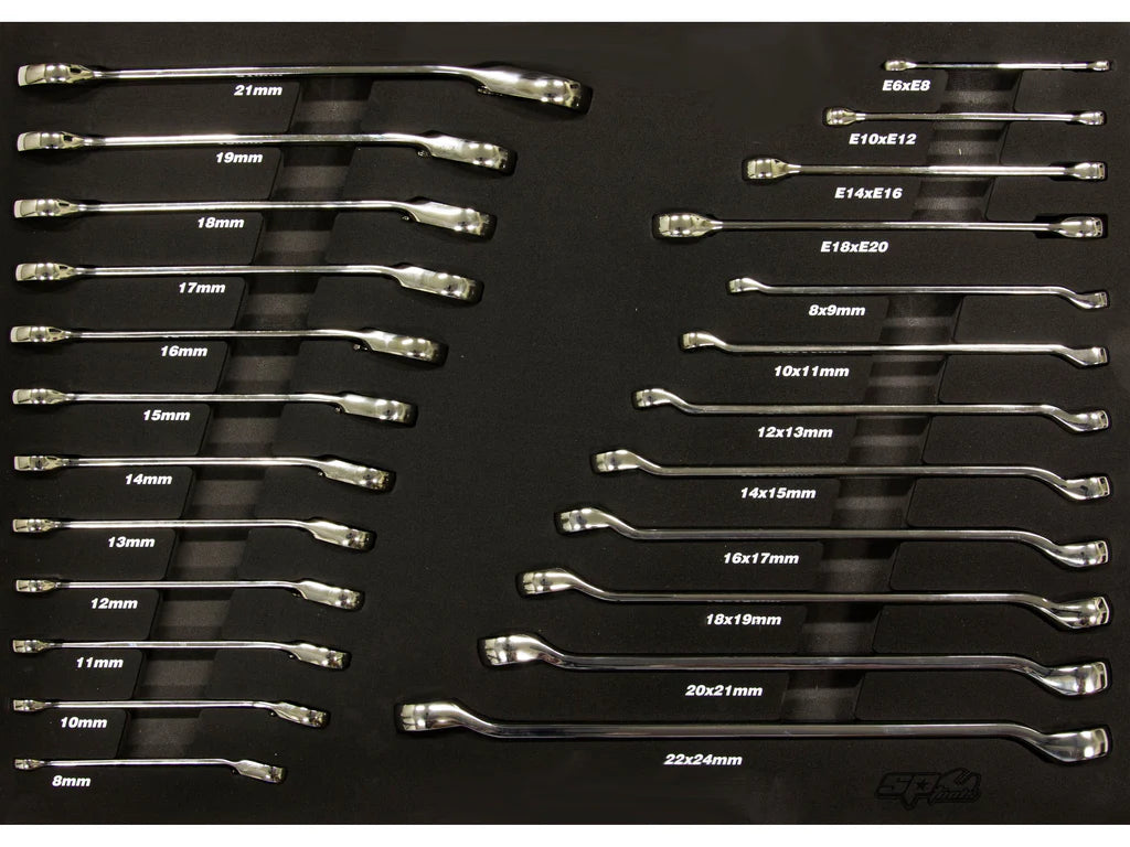 Servante XL 14 tiroirs dont 10 équipés de 464 outils CUSTOM SERIES Noire | SP Tools