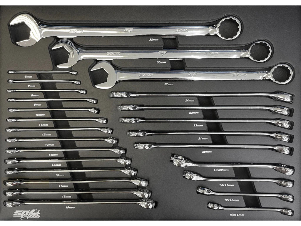 Servante XL 14 tiroirs dont 10 équipés de 464 outils CUSTOM SERIES Noire/Rouge | SP Tools