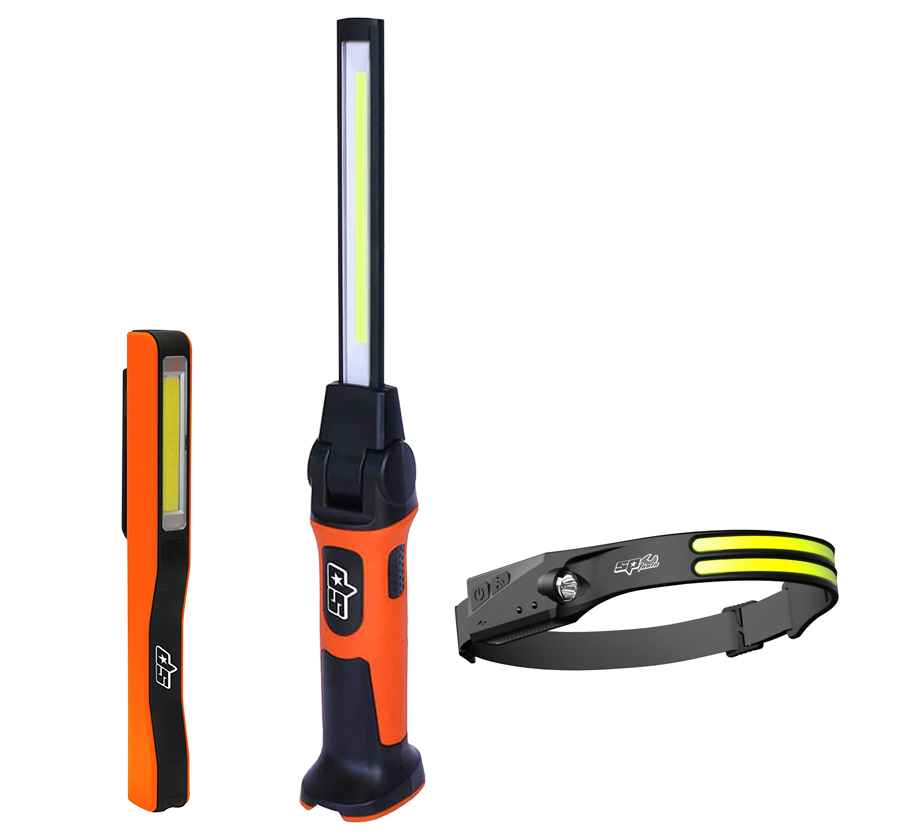 Pack de 3 > Lampe stylo, baladeuse et lampe frontale | SP Tools | SPS0204