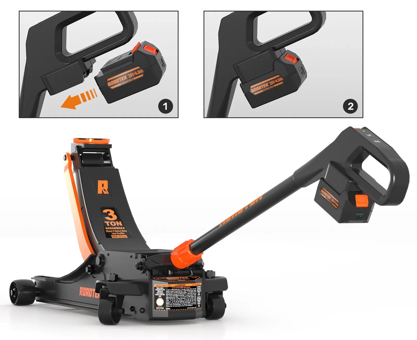 Cric électrique profil bas, 3 tonnes