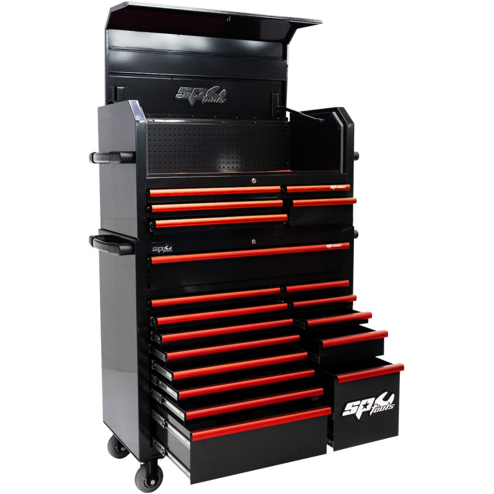Servante XL Experts 19 tiroirs dont 11 équipés de 411 outils TECH SERIES + TopBox | SP Tools