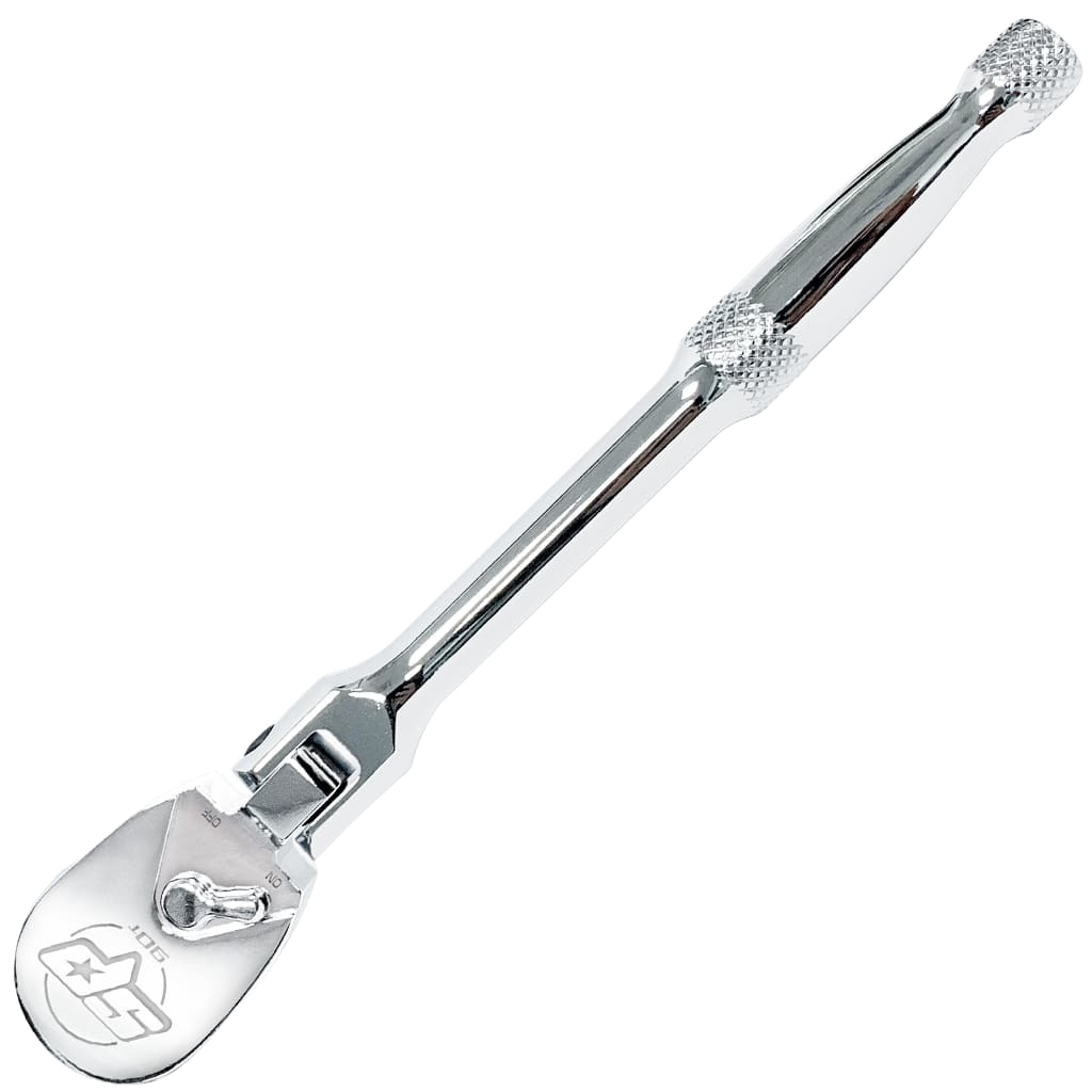 Cliquet 1/4'' étanche réversible à tête articulée - 159 mm - 90 dents - Poignée chromée | SP Tools Default Title